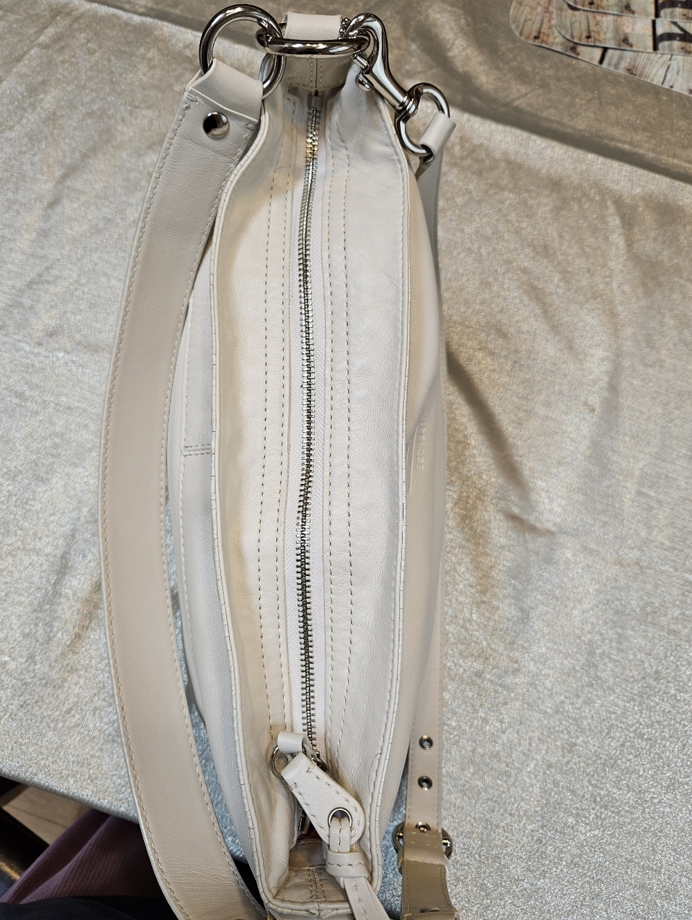 Coach Zoe Ivory Leather Hobo Shoulder Bag - Picture 8 of 16